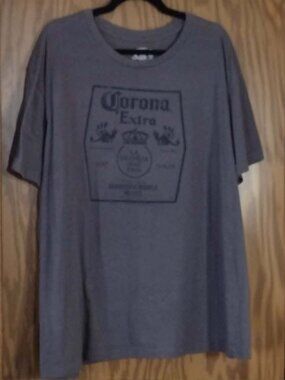 Men XL - Calypso Joe Corona Extra Label Tagless Short Sleeve T shirt - Gray